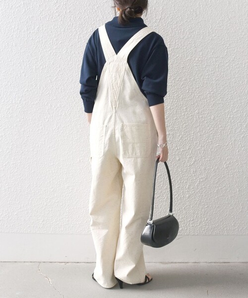 SHIPS any サロペット オーバーオール any:「洗濯機可能」ネップ