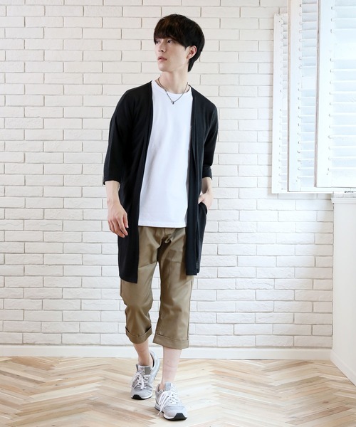 TopIsm（トップイズム） カーディガン ショールカラー リネン混5分袖