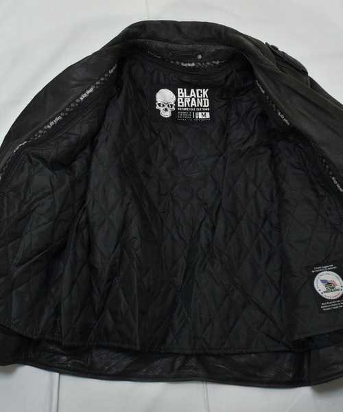 VINTAGE 革ジャン ライダース 「ヴィンテージ古着」BLACK BRAND スカル