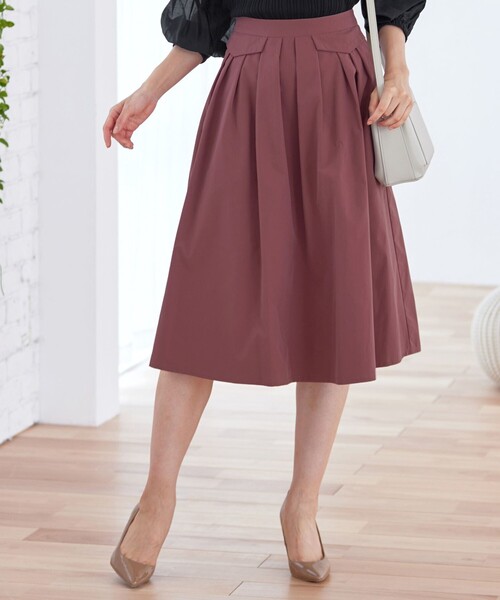 Tiaclasse スカート フラップポケットタックフレアスカート : ZOZOTOWN