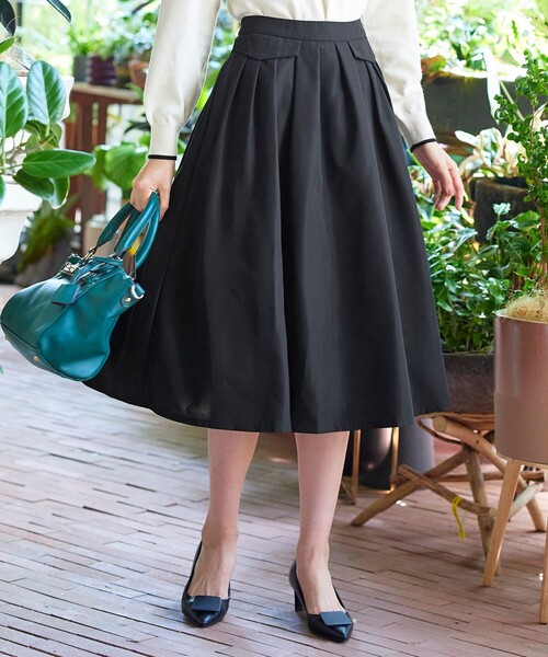 Tiaclasse スカート フラップポケットタックフレアスカート : ZOZOTOWN