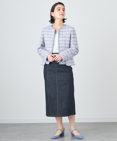 ANAYI（アナイ） ジャケット ノーカラージャケット ファンシーツイード