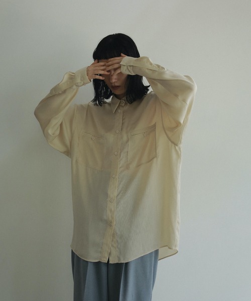 anuke（アンヌーク） ブラウス シャツ Satin Over Shirts レディース