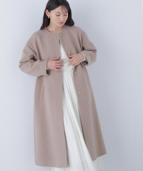 Yori ノーカラーコート FREE ベージュ レディース : ZOZOTOWN Yahoo!店