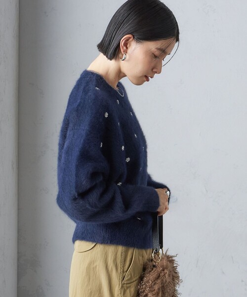 SHIPS（シップス） ニット セーター 「手洗い可能」ビジュー FOX