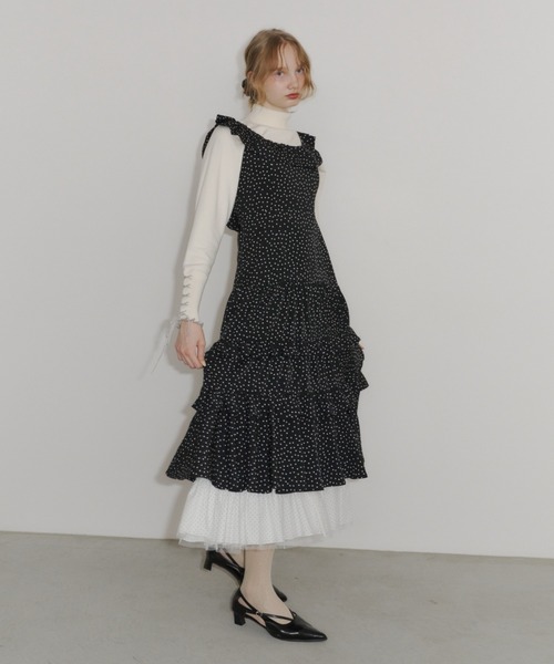 ワンピース dot × many frill onepiece / フリルドットワンピース