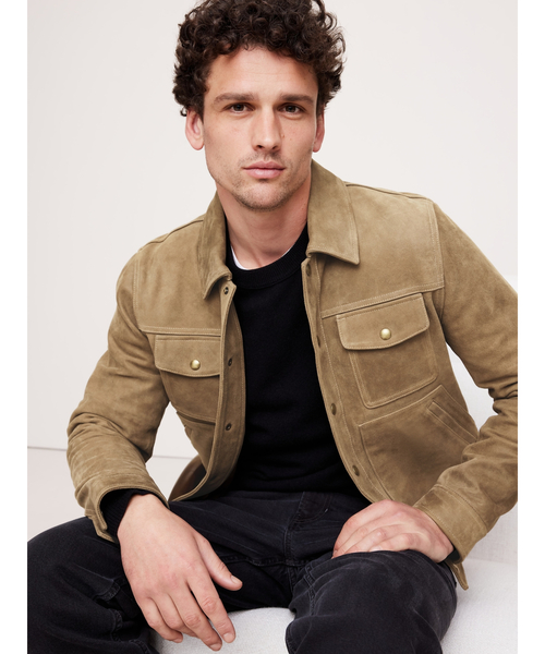 コート ジャケット ヌバックレザー トラッカージャケット メンズ