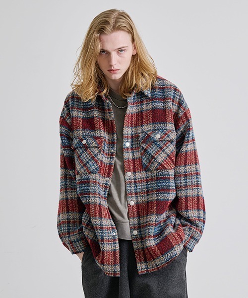 Revo. ブルゾン アウター ウールブレンド ブークレチェック CPO