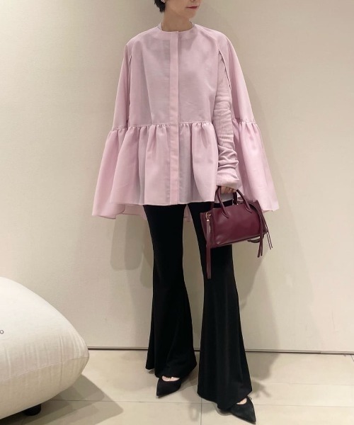 LE PHIL（ル フィル） ブラウス シャツ シアーオーガンジーケープ