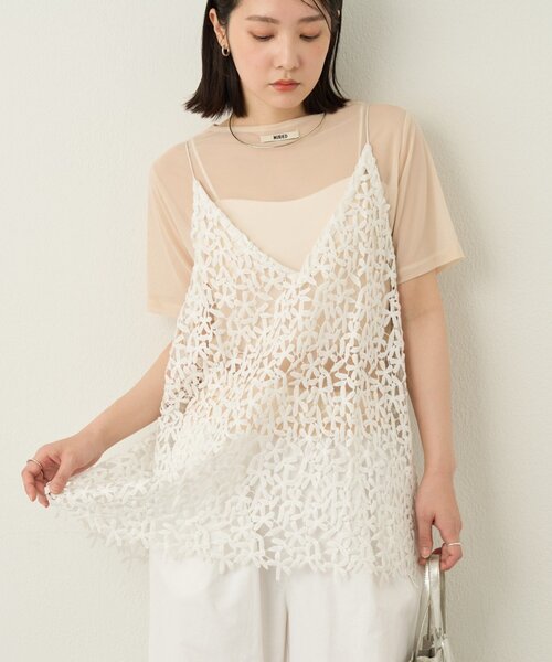 Omekashi（オメカシ） キャミソール レースオーバーキャミソール