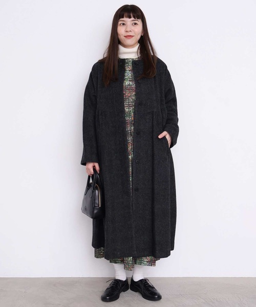 l'atelier du savon（アトリエドゥサボン） ノーカラーコート コート _