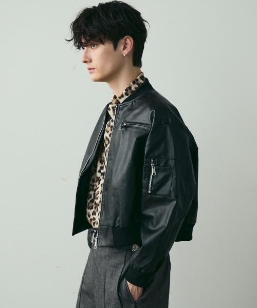 Shoowtime（ショウタイム） ブルゾン アウター Faux Leather Bomber