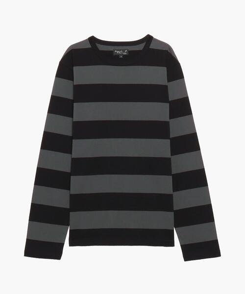 agnes b.（アニエスベー） tシャツ メンズ 太ボーダー コットン 長袖 T