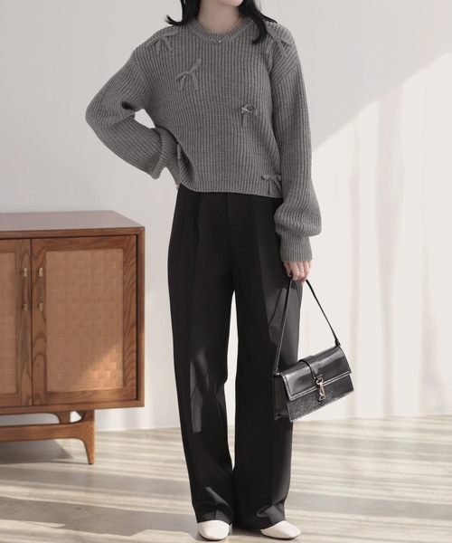 リボン付きニットプルオーバー レディース : ZOZOTOWN Yahoo!店 - 通販