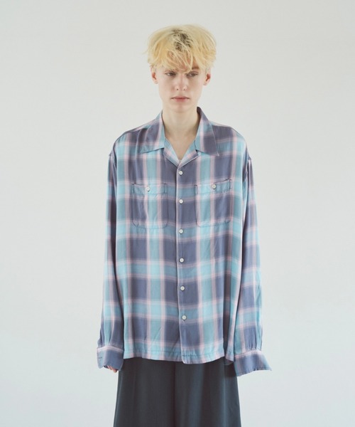Camphor wood シャツ Rayon ombre original check shirts / レーヨン