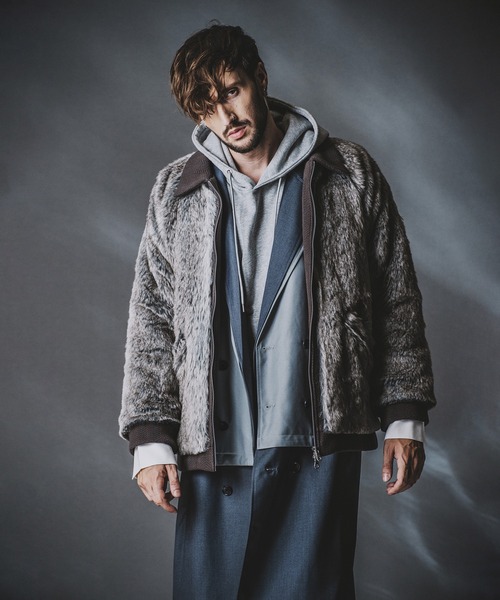 NO ID.（ノーアイディー） ブルゾン アウター 「NO ID.」Fake Fur Knit