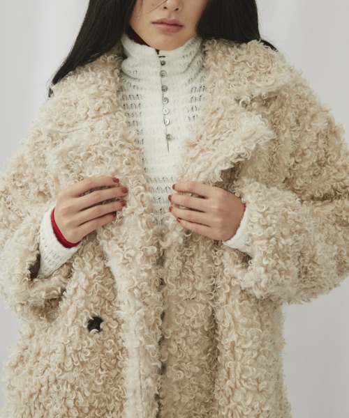 FUULLY STUDIO コート アウター プードルファーダブルミドルコート