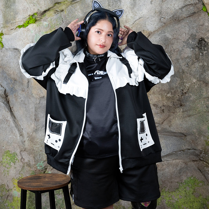 GAME OVER フリルジャケット(プラスサイズモデルVer.) – ACDC RAG