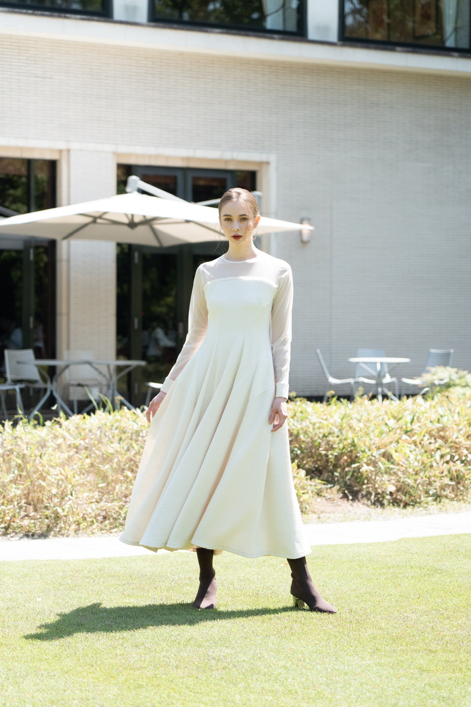 sheer tweed cocoon dress – Acka online store