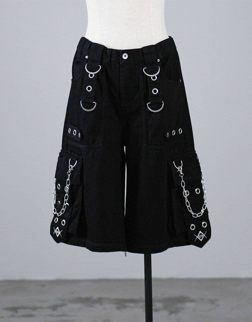 REFLEM【レフレム】2WAYボンテージワイドデニムカーゴパンツ/全2色