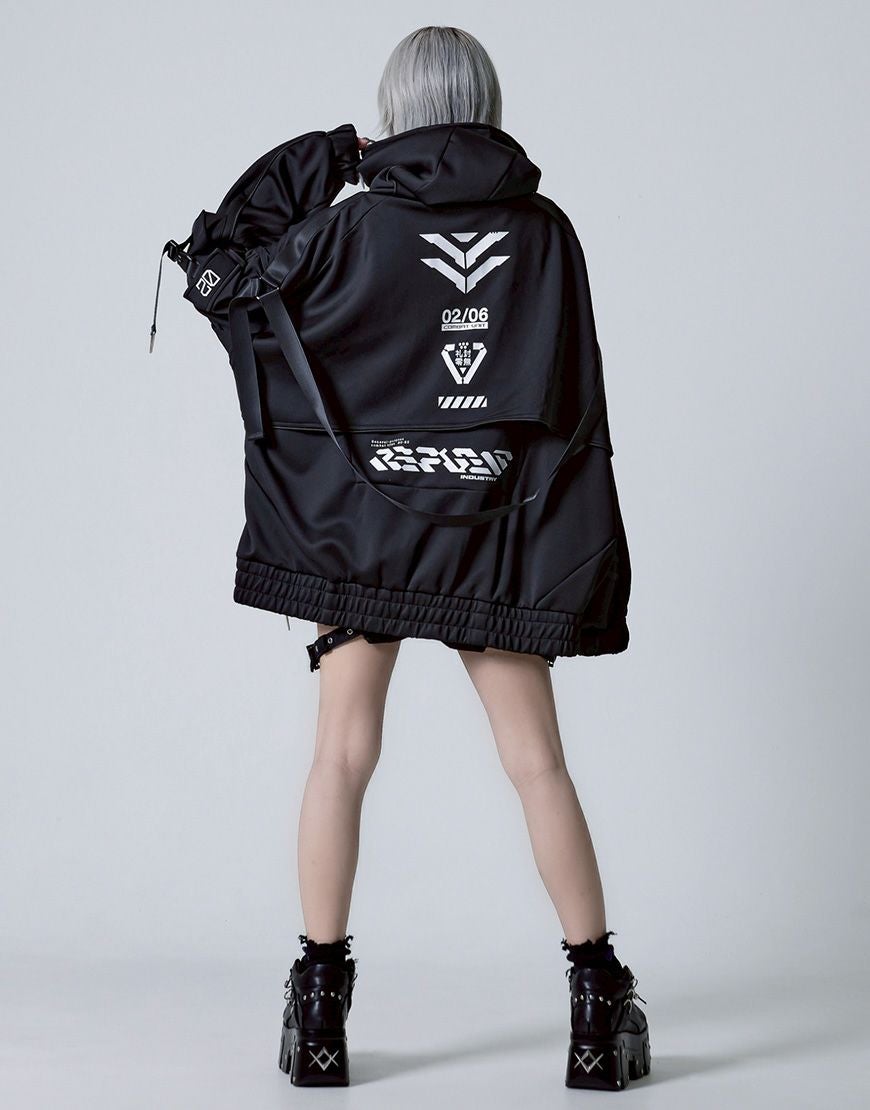 REFLEM【レフレム】サイバー切替ボリュームネックジャージパーカー/全2色