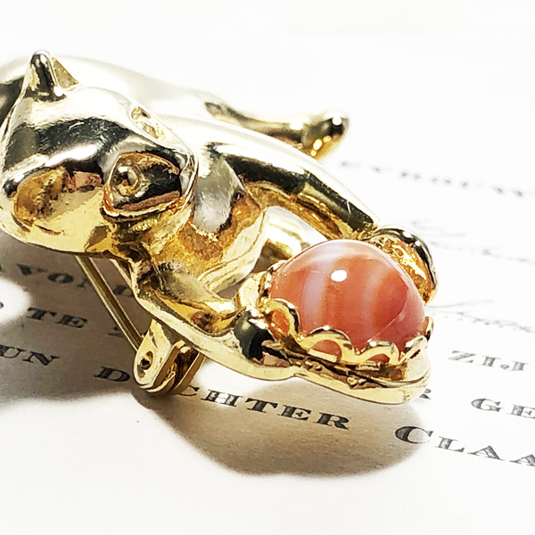 ヴィンテージジュエリー 猫ブローチ|ACTON ANTIQUES英国アンティーク