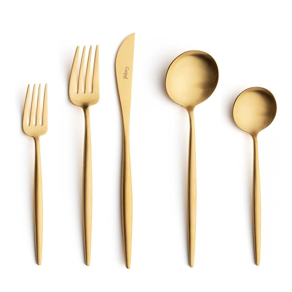 Cutipol Moon Matte Brushed 24-Carat Gold-Plated Cutlery Collection