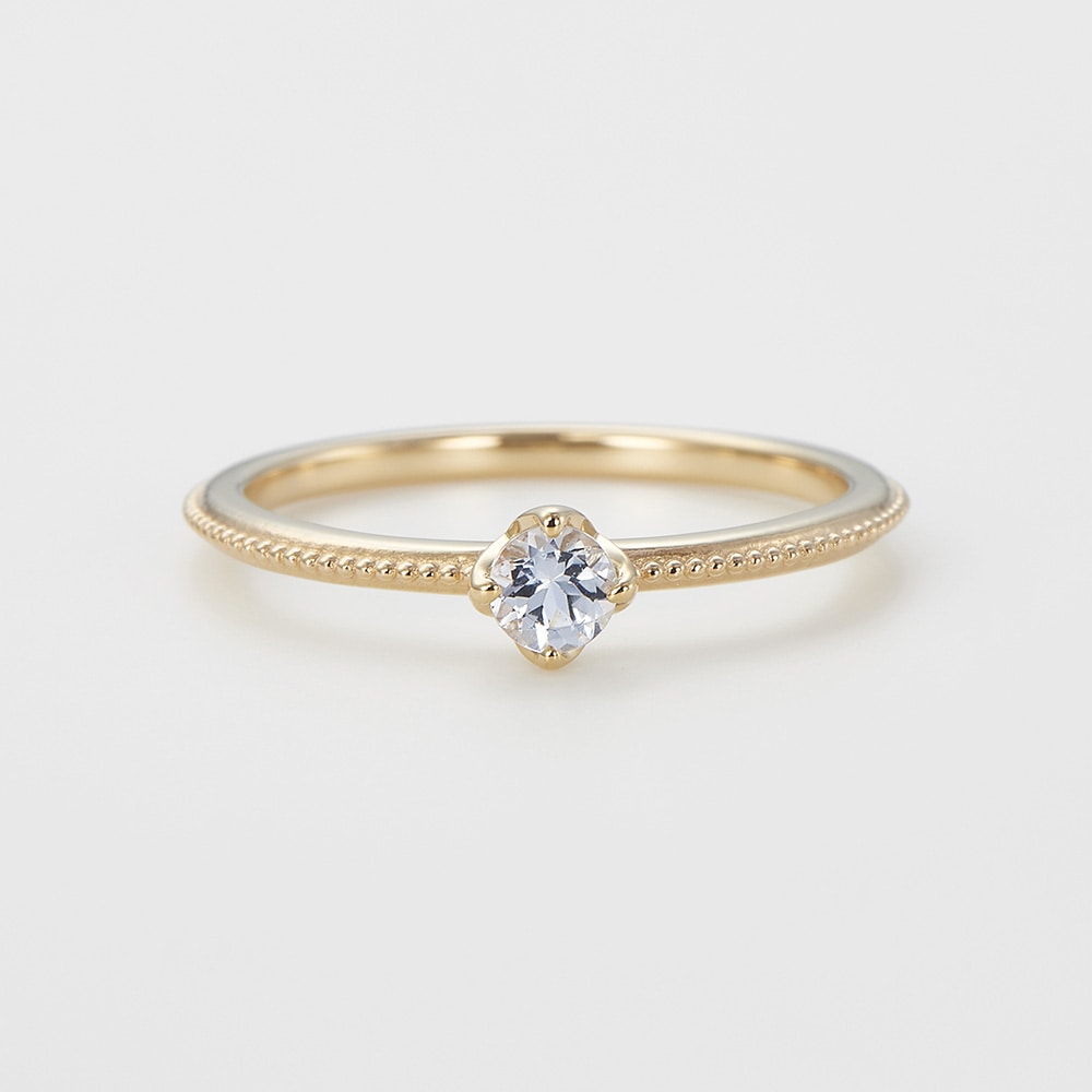 3月誕生石＞K10アクアマリンピンキーリング（マザー）｜ピンキーリング