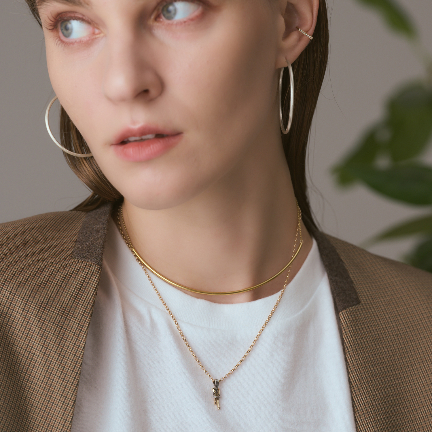 シルバー／K10ダイヤモンドチャーム（0.006ct）｜ネックレスチャーム