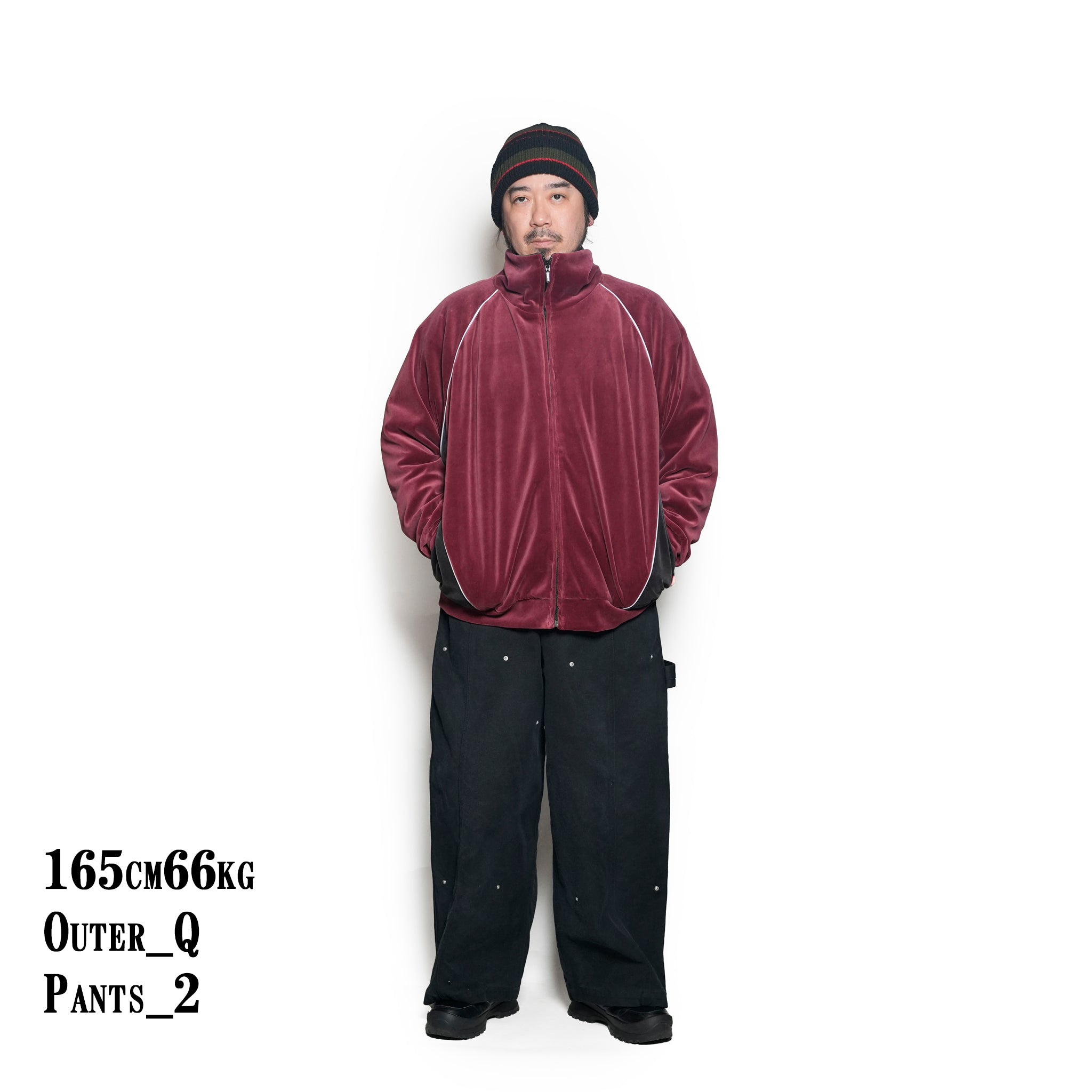 VELOUR TRACK JACKET | Color_Wine | No_voo-1242_wine【VOO_ヴォー】