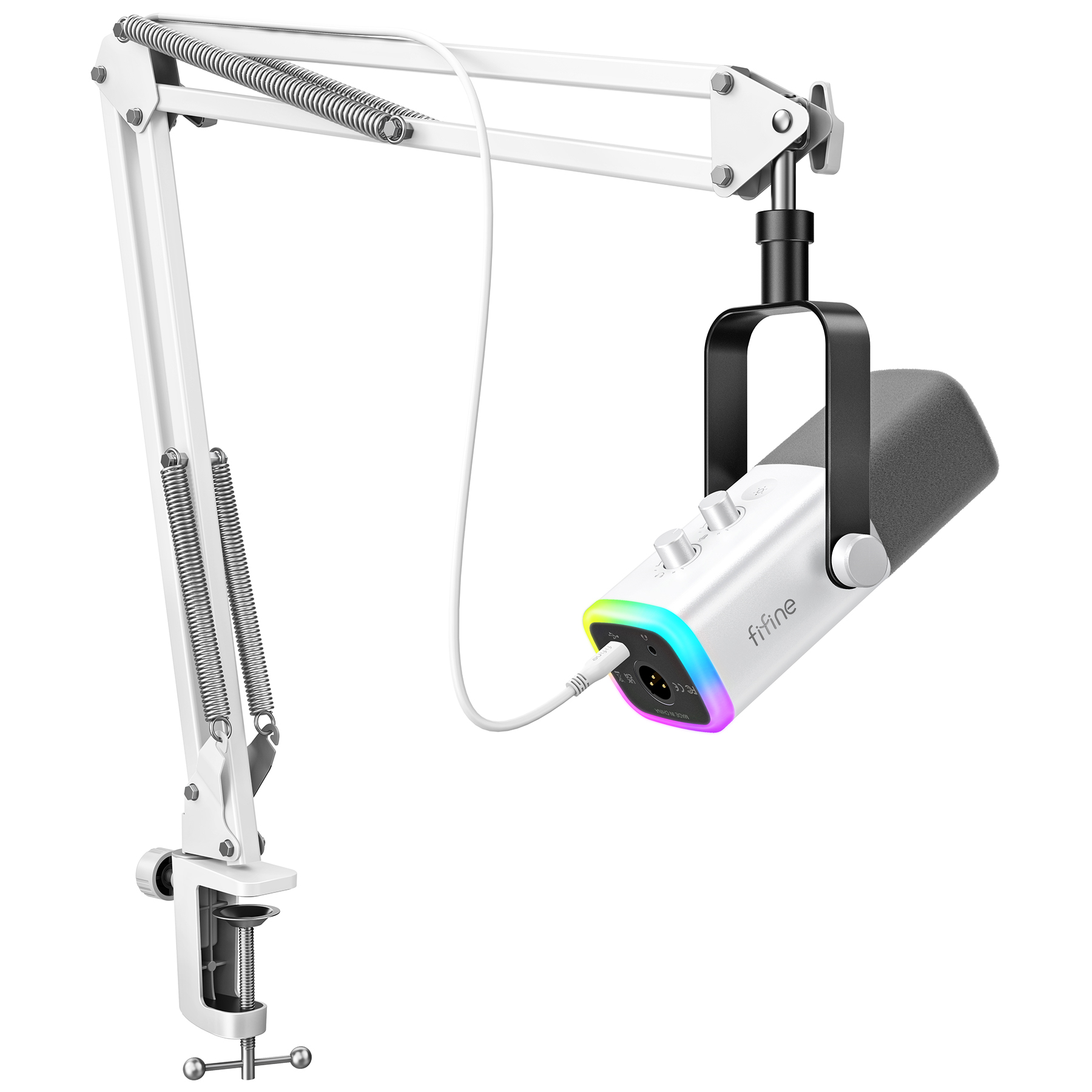FIFINE USB/XLR ゲーミングマイクキット ヘッドフォンジャック/RGB