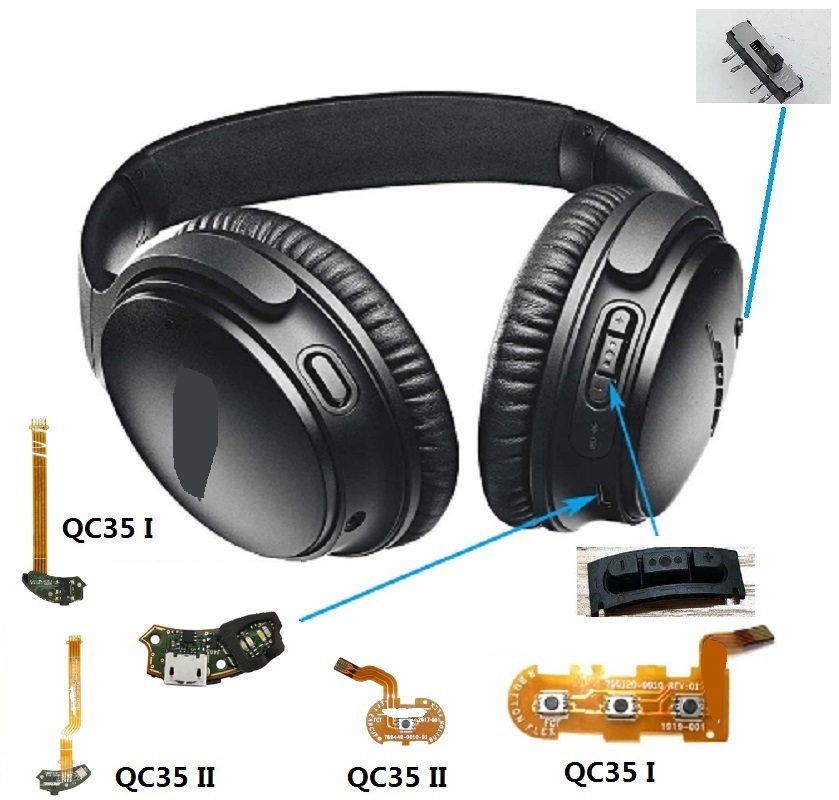 エアコンフォート35qc35 i qc35 iiヘッドフォン,電源スイッチ,電源オン