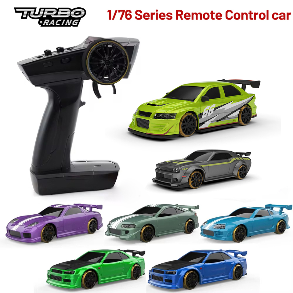 Turbo racing 1:76 c66 c65 c64 c63 c62 c61 drift rc carro com rádio