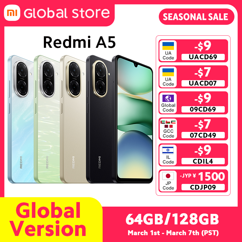 Xiaomi Redmi A5スマートフォン グローバル版 6.88インチディスプレイ