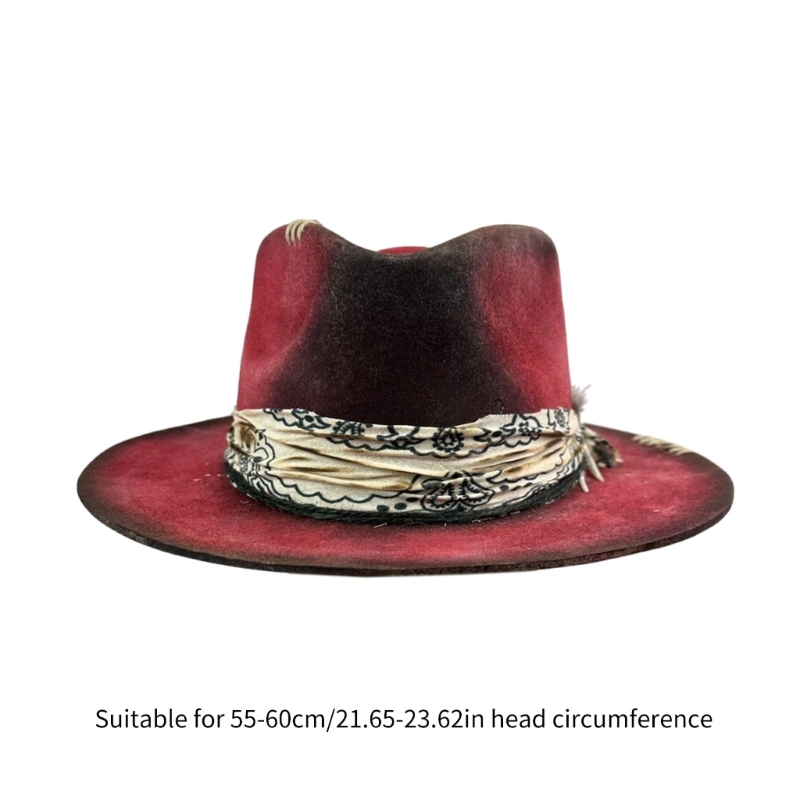 Wool Homburg Fedoras Hat Exotic Belt Distressed Victorian Age Wool