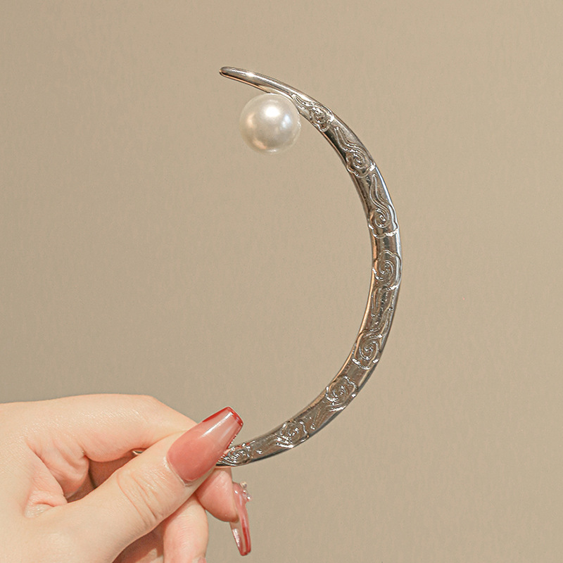 Vintage Crescent Moon Hair Forks Gold Silver Pearl Hair Sticks For