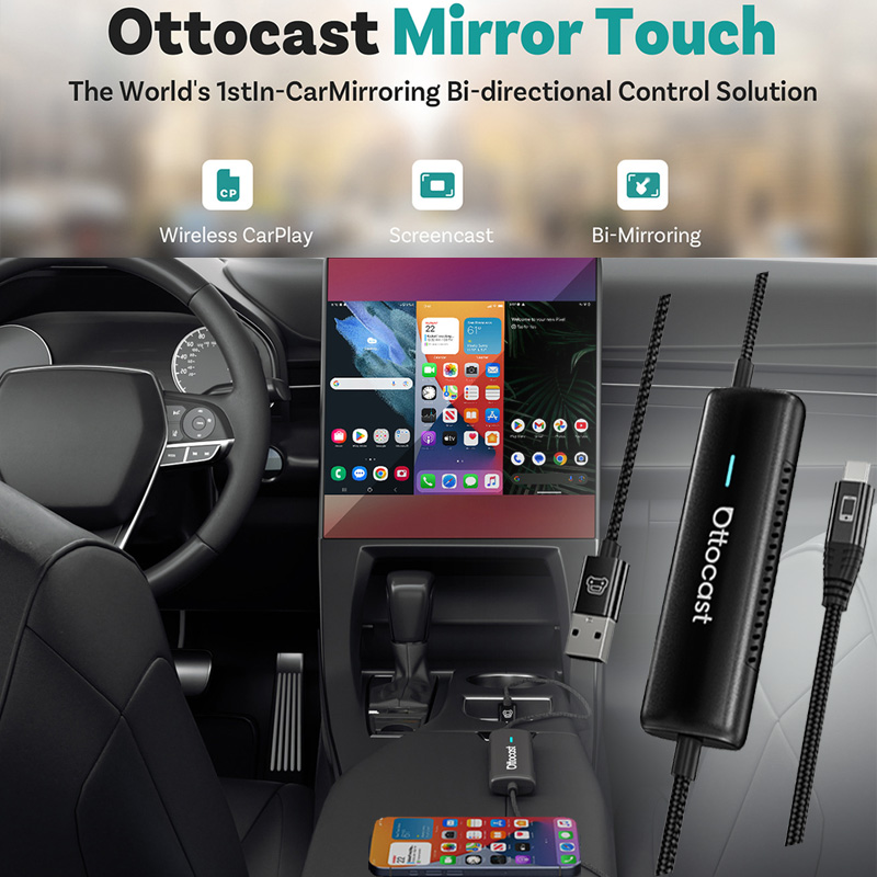 Ottocast ミラータッチ 双方向ミラーリング ワイヤレス CarPlay
