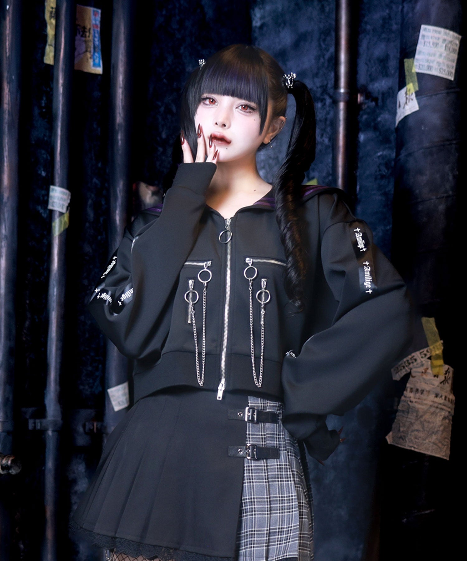 セーラーカラーフロントZIPジャージ– A AM STUDIO