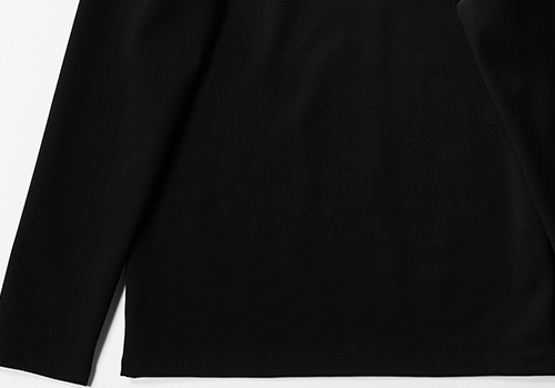 AKM】DUAL WARM BARE PONT L/S KEY NECK -BLACK-