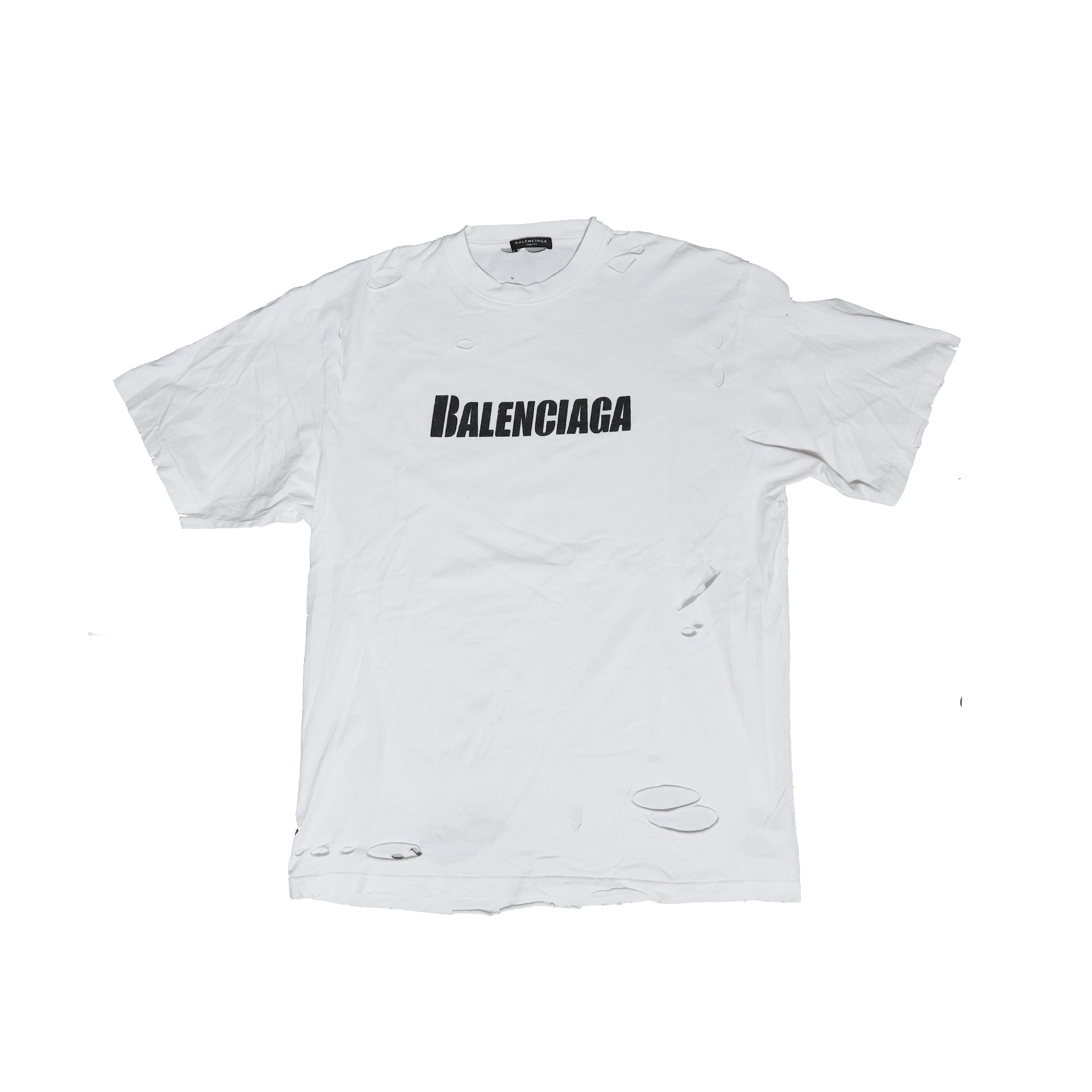 Balenciaga SS21 Destroyed Oversized Logo T-Shirt - Ākaibu Store