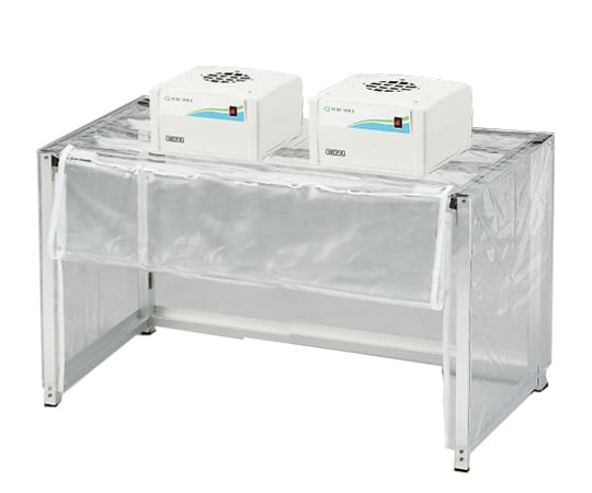 3-390-02 折りたたみ簡易型クリーンブース ファンユニット2台付