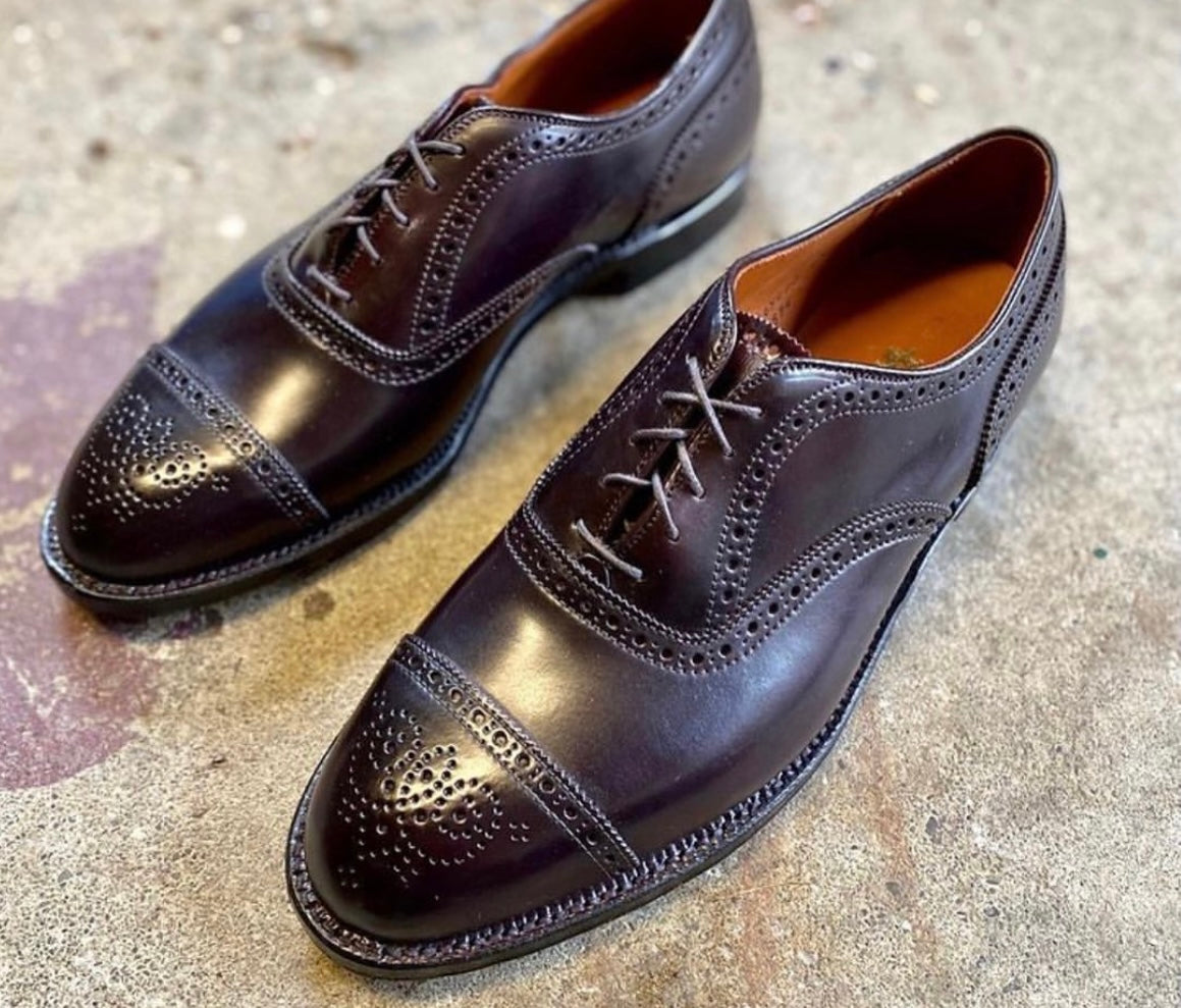 9854 - Medallion Cap Toe Bal in Color 8 Shell Cordovan – ALDEN SHOES