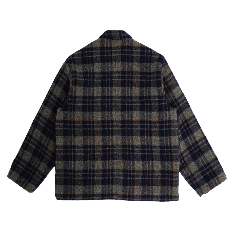 Alterior - Astorino Lined Wool Coat - Plaid Woolrich - Navy/Grey