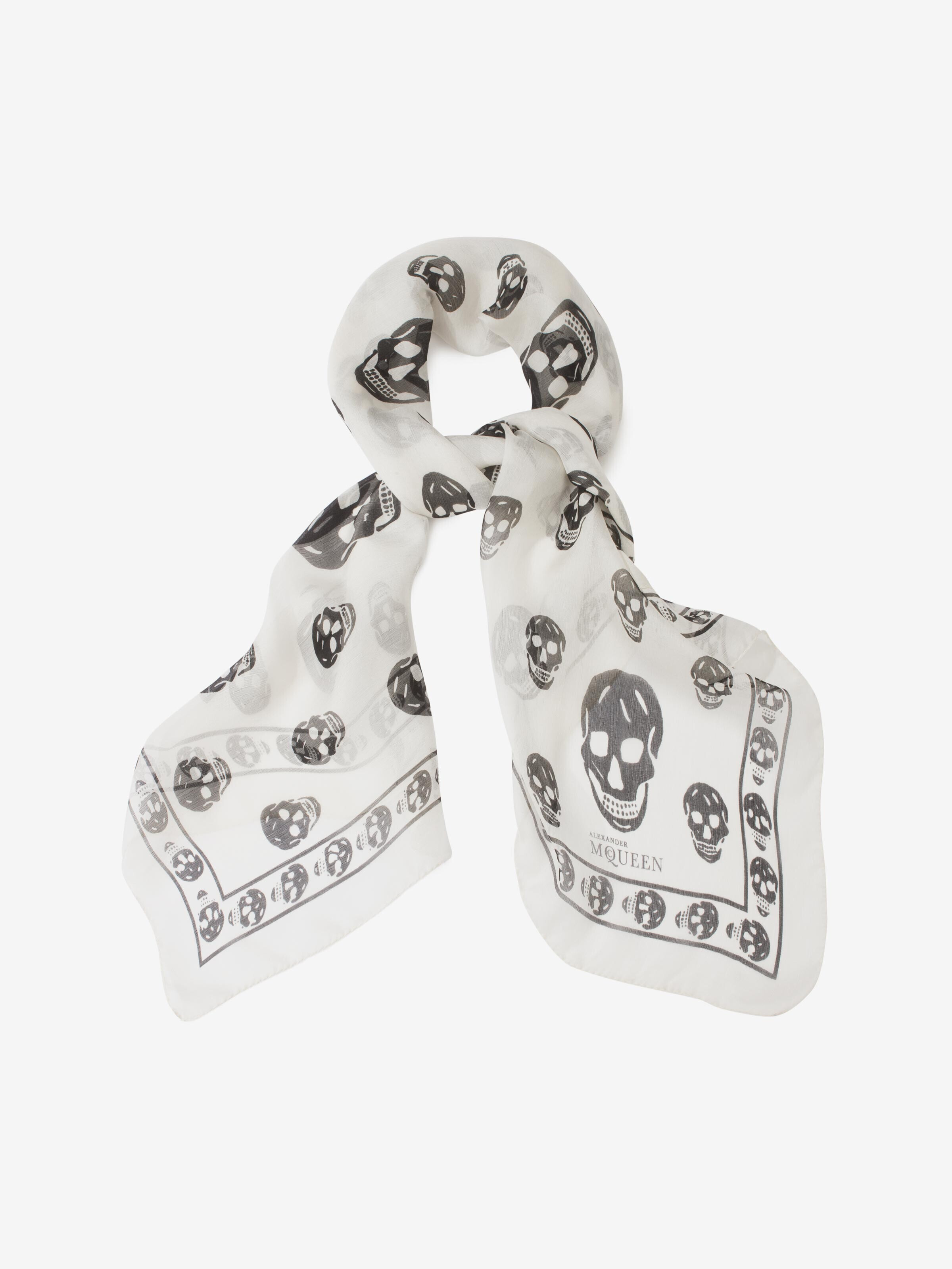 Classic Silk Blend Skull Scarf | McQueen JP