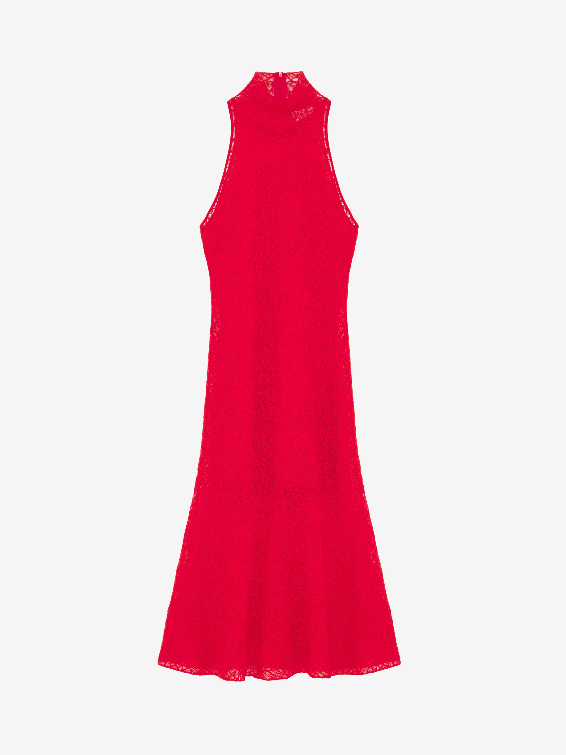 Women's Spider Lace Midi Dress in Red | McQueen US