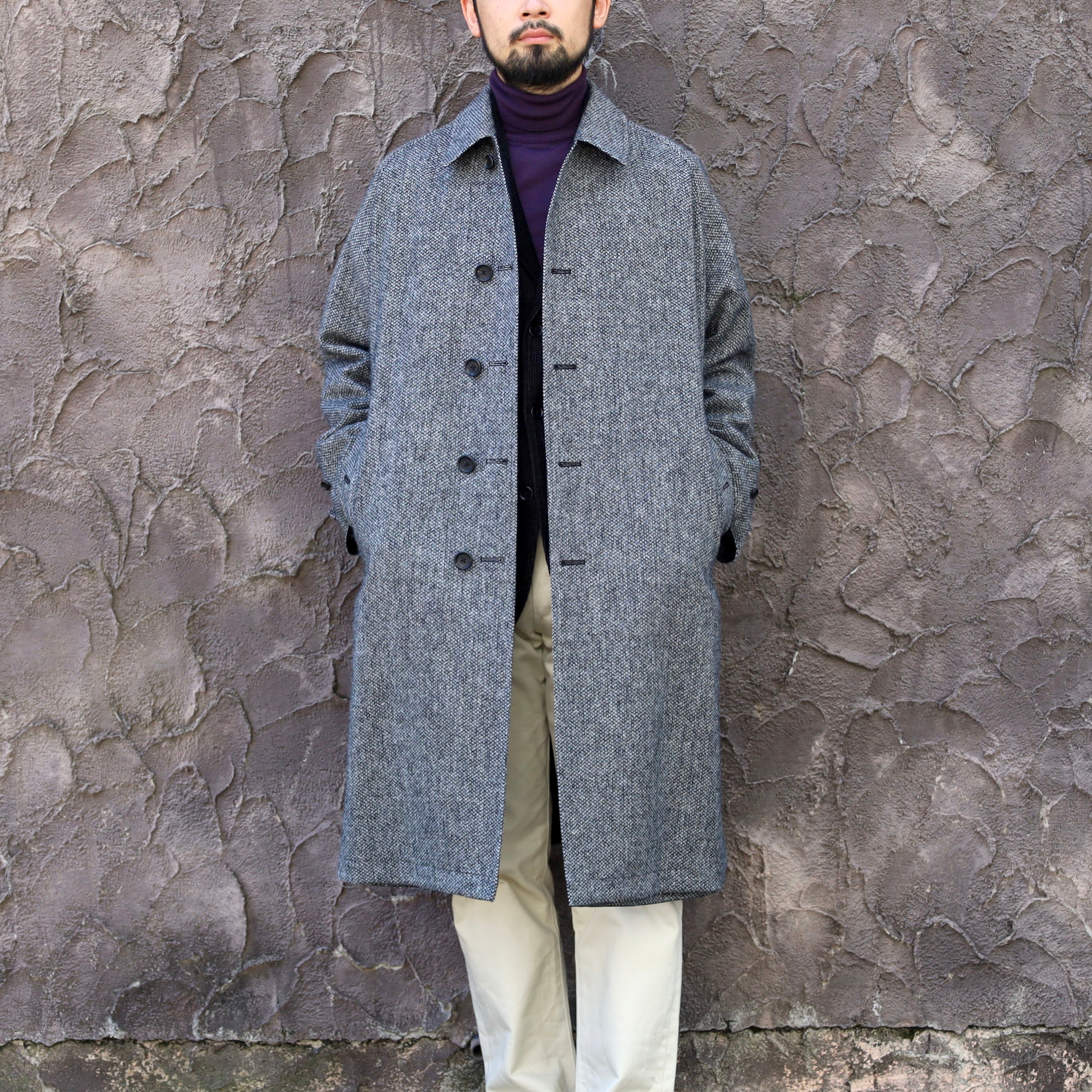 SINGLE RAGLAN COAT Ⅱ REVERSIBLE BLACK – ANATOMICA NAGOYA