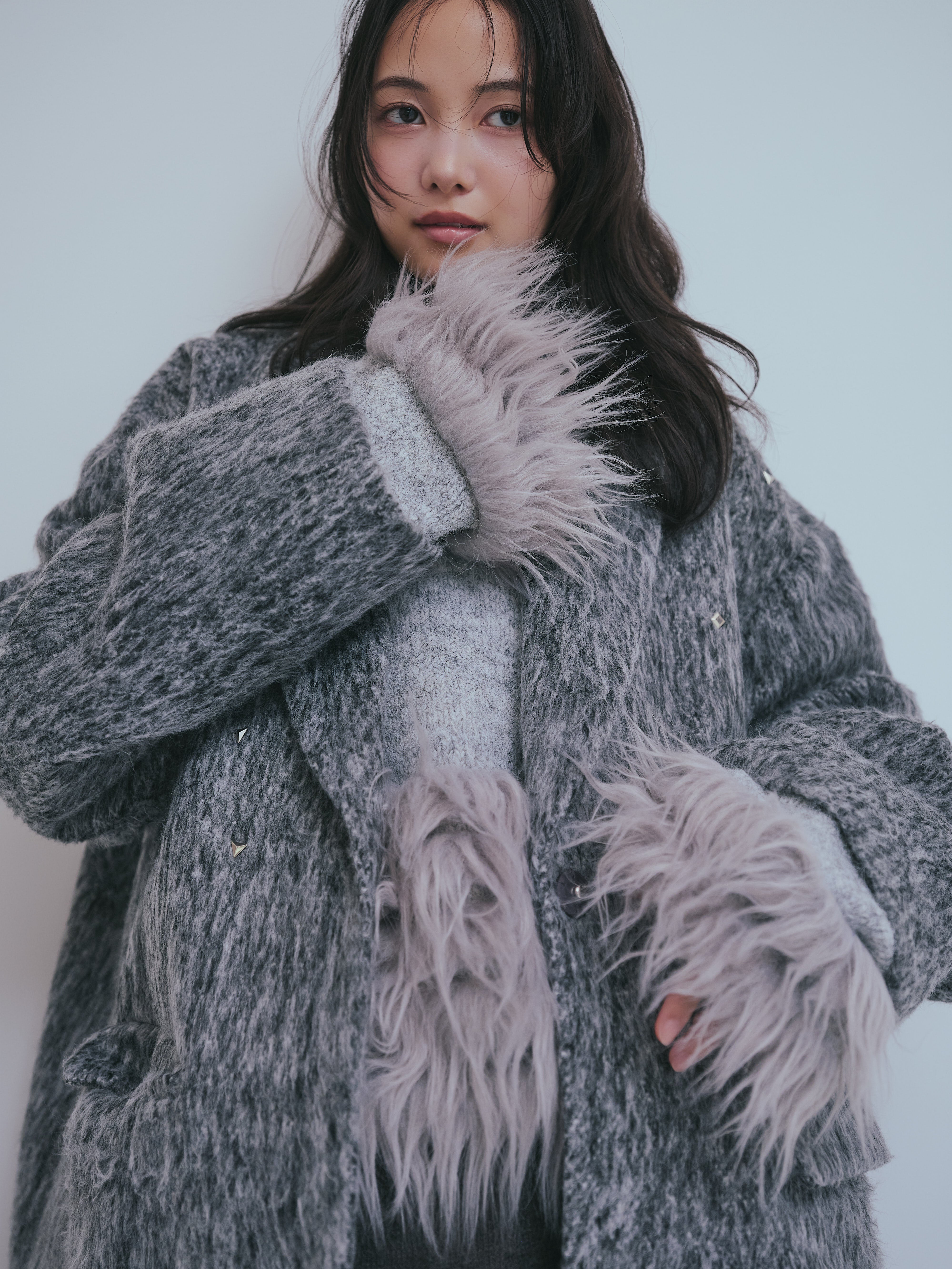 shaggy studs coat jacket – andequal