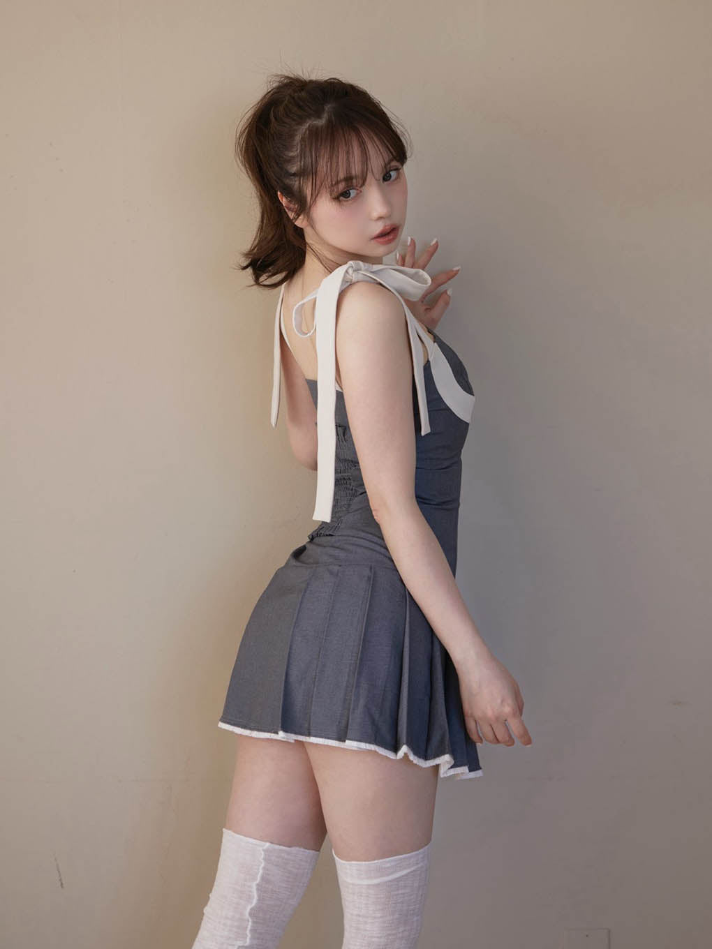 ANDMARY】Chuchu pleats ribbon dress