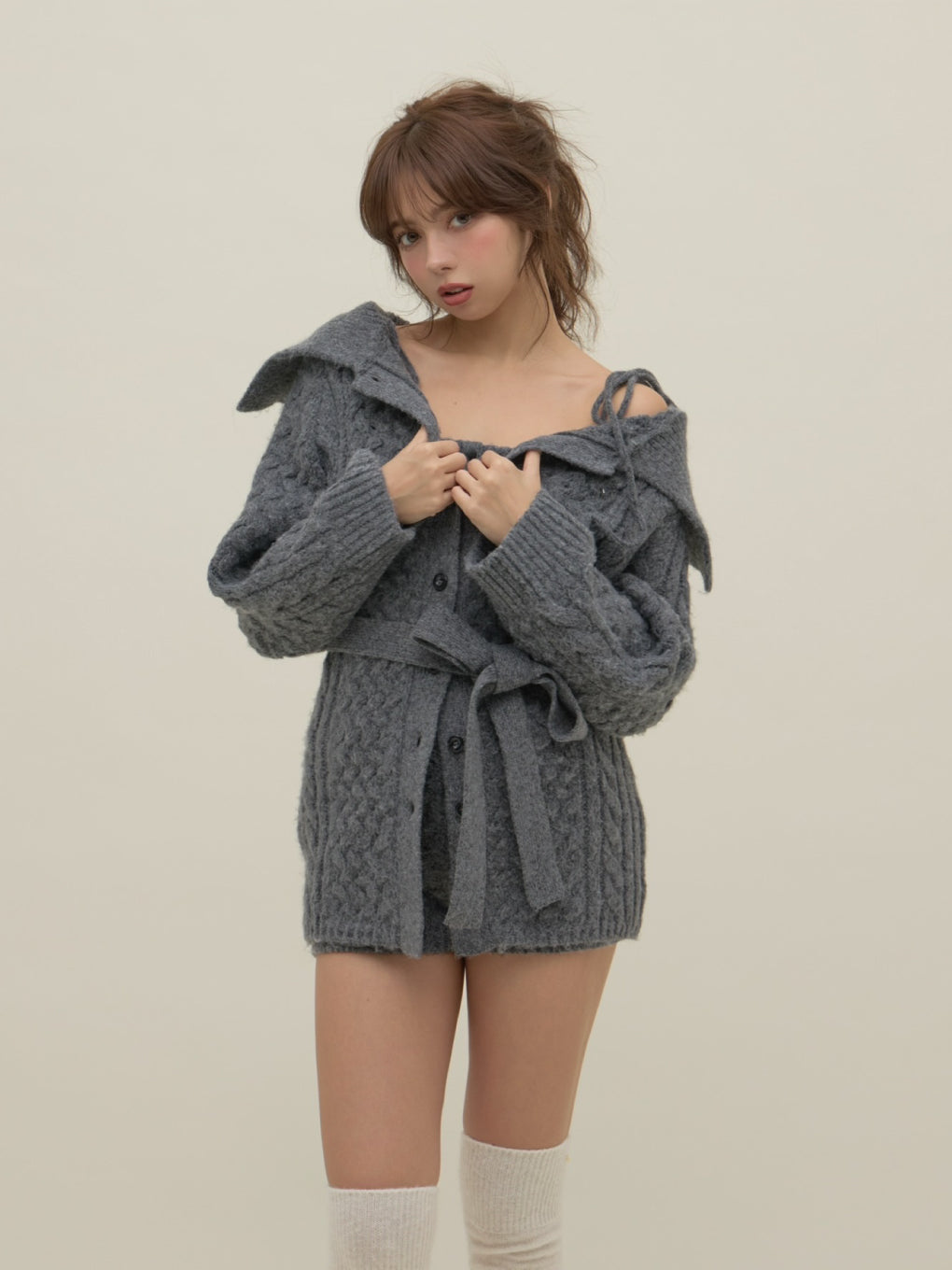 ANDMARY】Pam cable knit set up