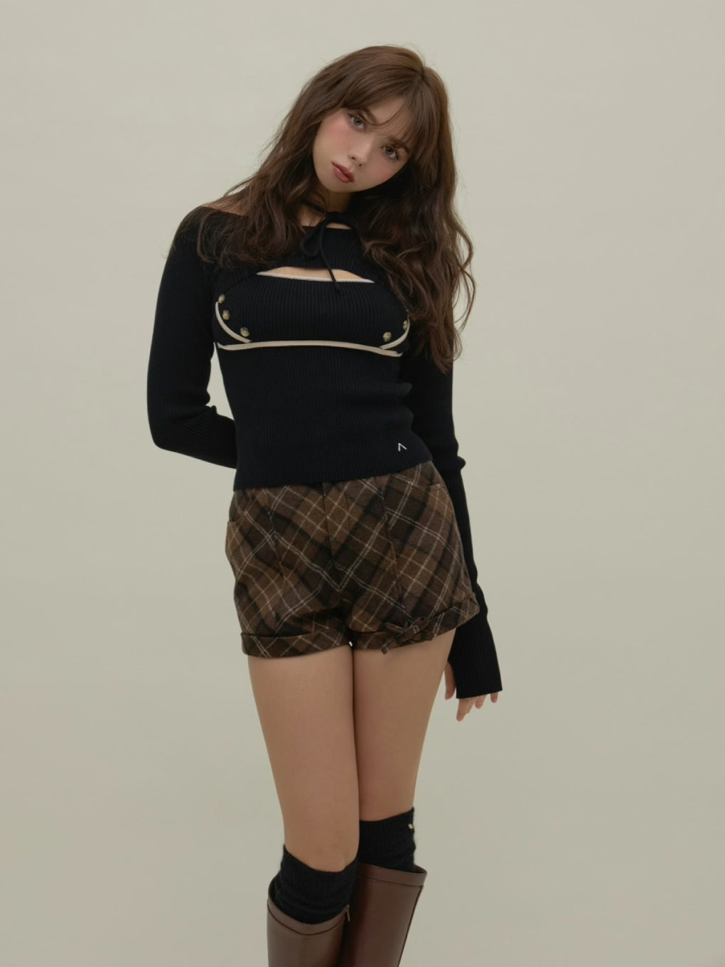 ANDMARY】Elf button knit tops